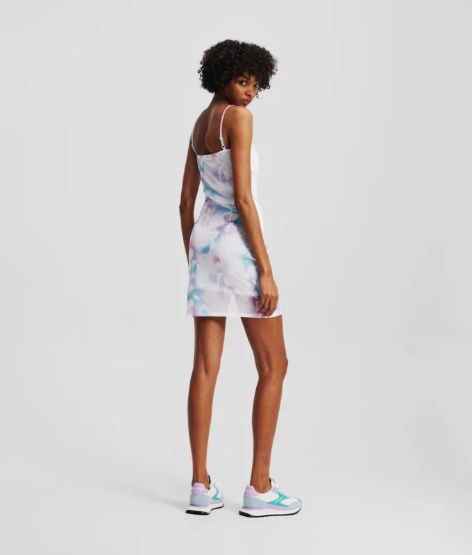 VESTIDO DE MALLA CON ESTAMPADO FLORAL