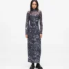 Vestido de malla con estampado integral