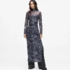 Vestido de malla con estampado integral