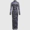 Vestido de malla con estampado integral