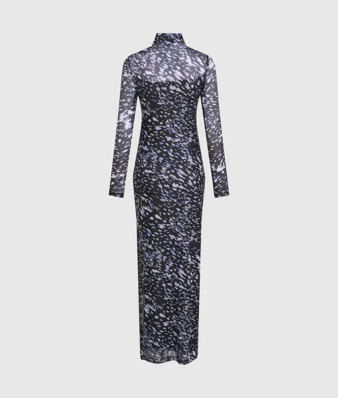 Vestido de malla con estampado integral