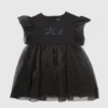 Vestido de malla con pedrería para bebé