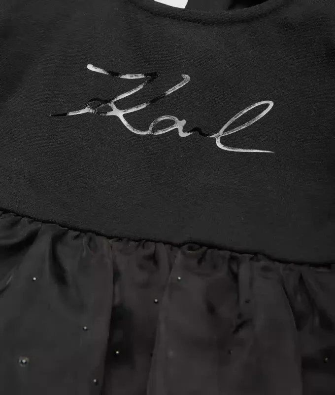 Vestido de malla con pedrería para bebé