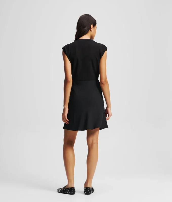 VESTIDO DE MEZCLA DE TEJIDOS