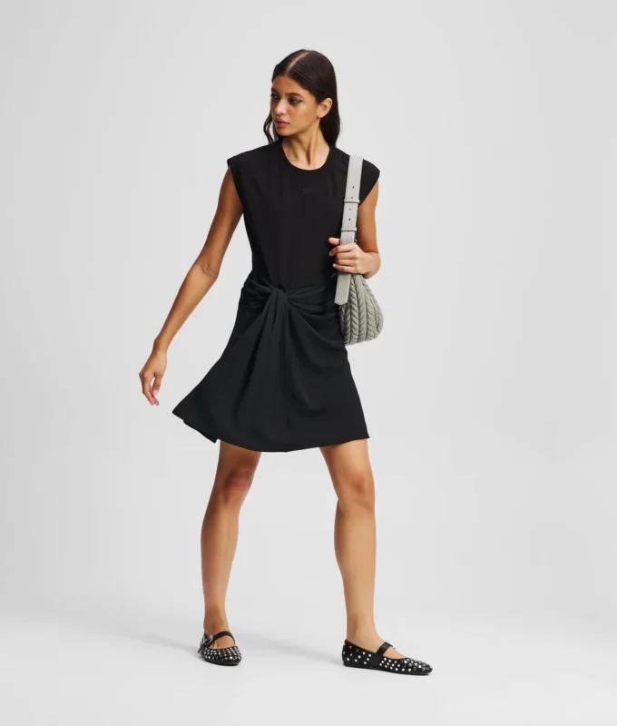 VESTIDO DE MEZCLA DE TEJIDOS