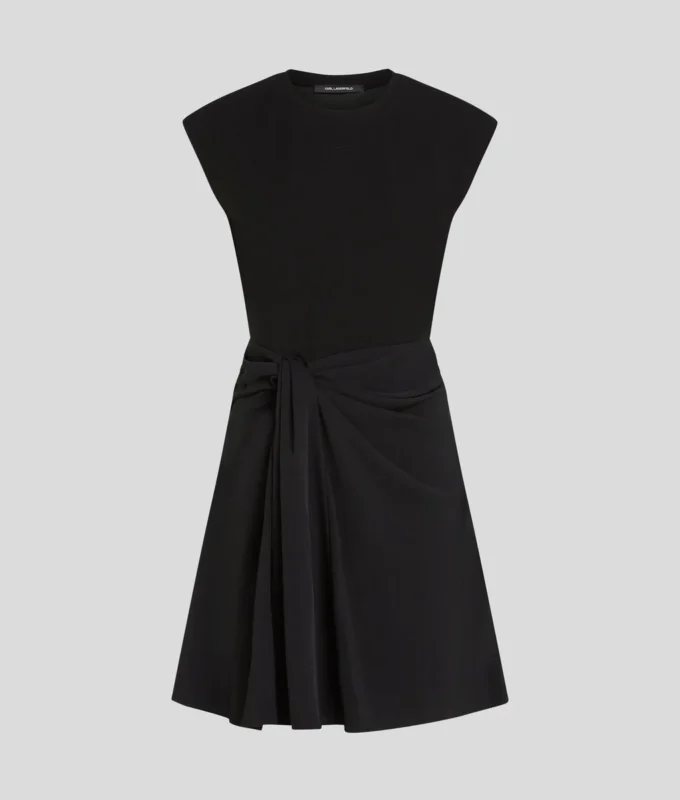 VESTIDO DE MEZCLA DE TEJIDOS