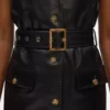 Vestido de piel con detalle de botones