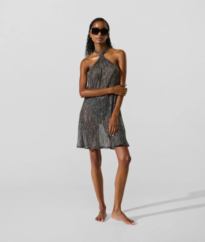 Vestido de playa metalizado