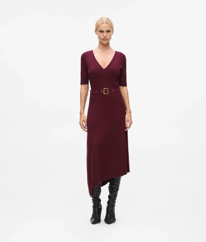 Vestido de punto con cinturón