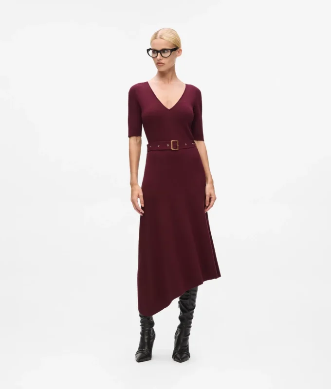Vestido de punto con cinturón
