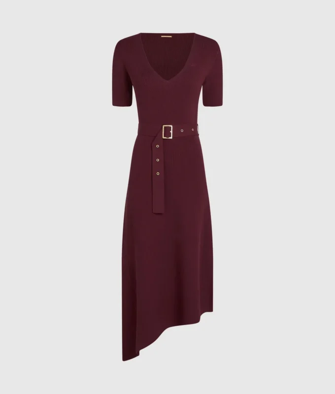 Vestido de punto con cinturón