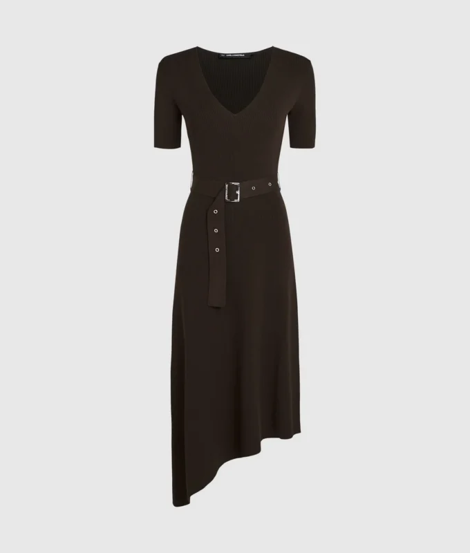 Vestido de punto con cinturón