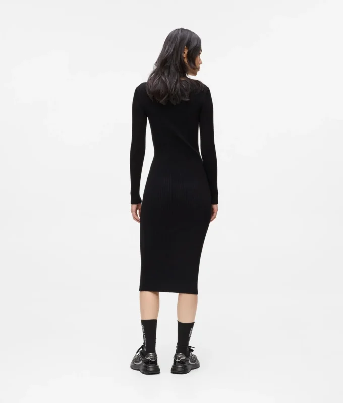 Vestido de punto con cremallera delantera