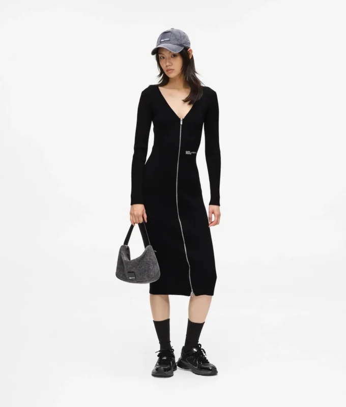 Vestido de punto con cremallera delantera
