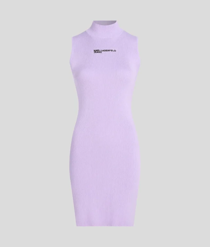 VESTIDO DE PUNTO CON CUELLO ALTO