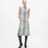 Vestido de punto con estampado de leopardo de las nieves