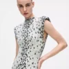 Vestido de punto con estampado de leopardo de las nieves