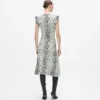 Vestido de punto con estampado de leopardo de las nieves