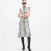 Vestido de punto con estampado de leopardo de las nieves