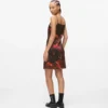 Vestido de satén con estampado integral