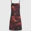 Vestido de satén con estampado integral