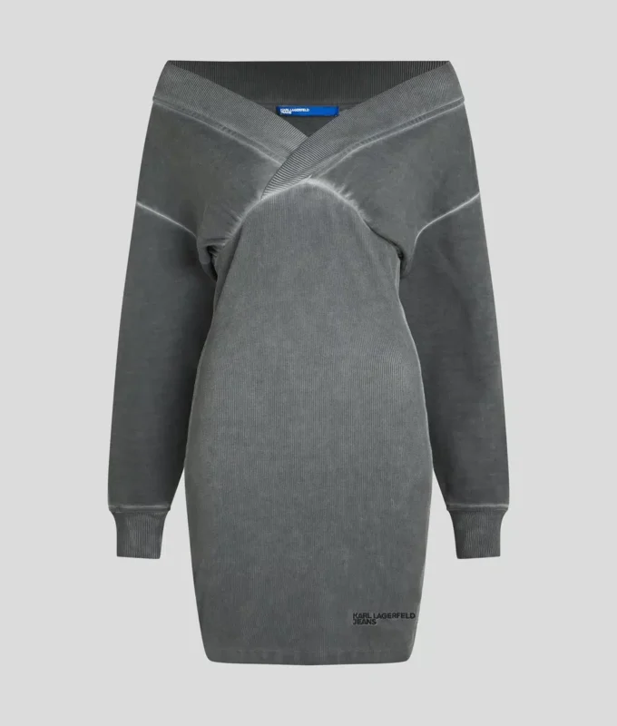 VESTIDO DE SUDADERA CON HOMBROS DESCUBIERTOS