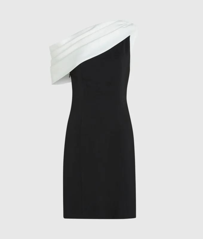 Vestido drapeado con un solo hombro