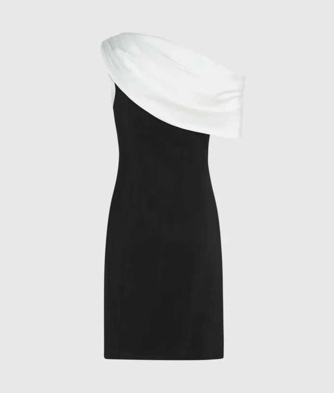 Vestido drapeado con un solo hombro