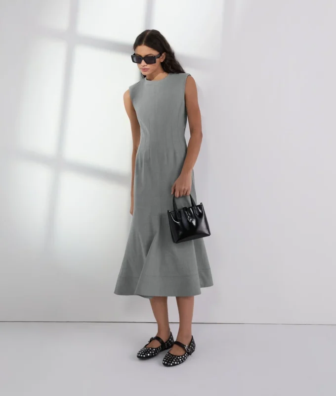 VESTIDO EN MÉTODO DE SASTRE DE MEZCLA DE LANA
