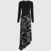 Vestido midi con bocetos de París