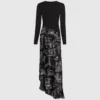 Vestido midi con bocetos de París
