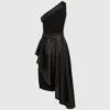 Vestido motero de un solo hombro