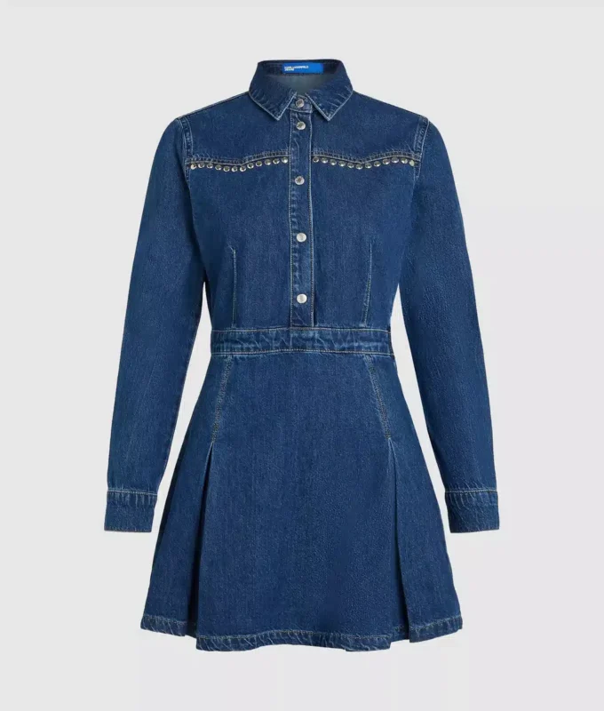 Vestido vaquero con tachuelas